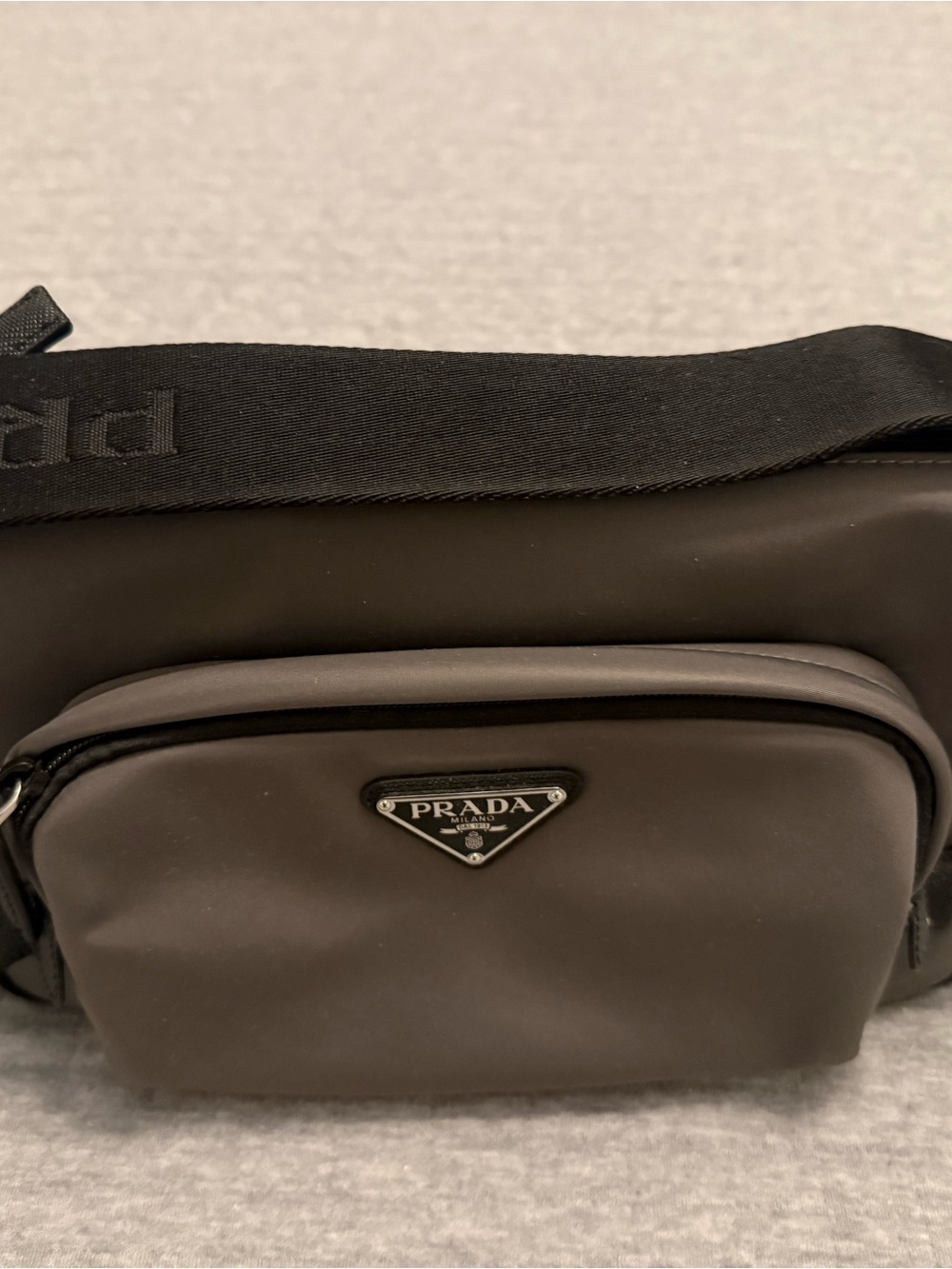Prada Men’s Brown Nylon Belt Bag with Black Strap - Picture 1 of 4